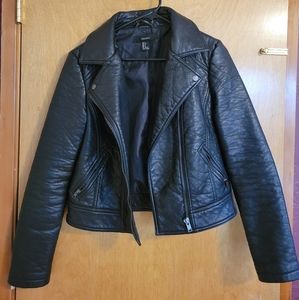 Forever 21 Black vegan leather jacket -small